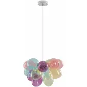LUCANDE Hengelampe Diborah, Ø 40 cm, fargerik, glass, G9