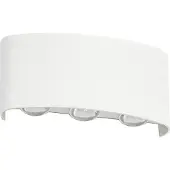 LINDBY utendørs LED-vegglampe Ithan, 3 lyskilder, hvit, 17 cm