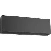 LINDBY utendørs LED-vegglampe Jarte, 24 cm, ned, grå, IP65