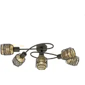 LINDBY Eudoria taklampe 5 lyskilder svart/gull