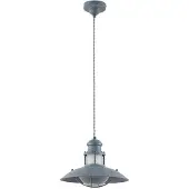 LINDBY Louisanne pendellampe, Ø35cm, grågrønn, metall, glass