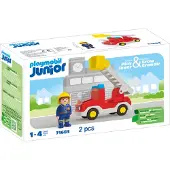 Playmobil Junior - Brannbil med Stige - 71683 - 2 Deler - - OneSize - Leketøy