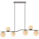 LINDBY hengelampe Avalyn, nikkelfarget, glass, 110 cm, E14