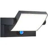 LINDBY LED-solcellelampe til veggmontering Sherin, antrasitt, sensor, IP54