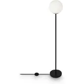 Maytoni Ring gulvlampe med glassskjerm, svart