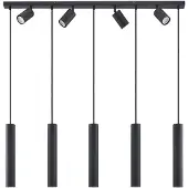 LINDBY Sanad hengelampe, 116 cm, 9 lyskilder, svart, GU10