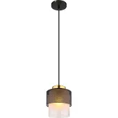 Globo Olga pendellampe, Ø 18 cm, svart, metall/glass