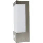 LINDBY utendørs LED-vegglampe Severina, 25 cm, sensor, stål