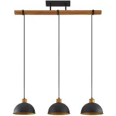 LINDBY Flurin hengelampe, 3 lyskilder, 107 cm, svart, metall