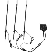 LINDBY LED-solcellelampe Balian, sett med 3 stk., svart, aluminium, 3000 K