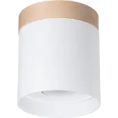Sollux Downlight Rif, hvit, Ø 12 cm, tre, aluminium