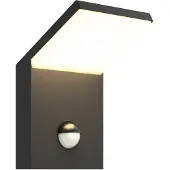 LUCANDE Utendørs LED-vegglampe Nevio, metall, antrasitt, sensor