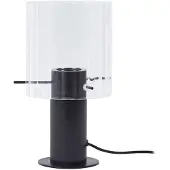 LUCANDE bordlampe Eirian, svart, glass, Ø 14 cm, E27