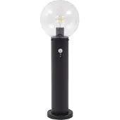 LINDBY sokkellampe Dangan, svart/klar 60 cm, glass, sensor