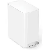 Simplehuman 5L slank pedalbøtte, hvitt rustfritt stål