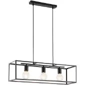 LINDBY hengelampe Emily, 72 cm, svart, 3 lyskilder, metall