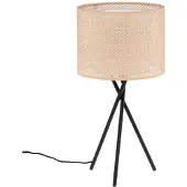 LINDBY bordlampe Soula, Ø 26 cm, beige, plast, E27