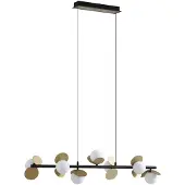 LUCANDE LED-pendel Pallo, 7-lys, svart/gull, glass
