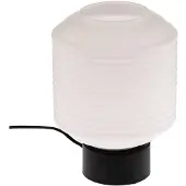 LINDBY bordlampe Cagla, hvit, glass, 25 cm høy, E27