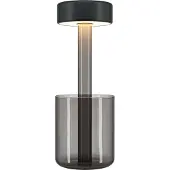 Maytoni LED oppladbar bordlampe AI Collaboration, glass, grå