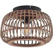LINDBY taklampe Bominio, Ø 33 cm, rotting, tre, E27