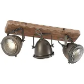 LINDBY downlight Farovi, svart, 44 cm, 3 lyskilder, tre, GU10