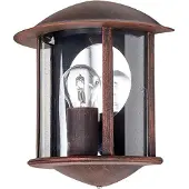 LINDBY utendørs vegglampe Maelis, rustbrun, metall, 27 cm, E27
