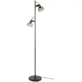 LINDBY Lucande Arinthea gulvlampe, 2-lys, svart, stål, E14