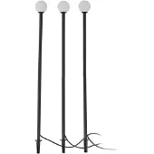 LINDBY LED-solcellelampe Brindley, sett med 3, svart, glass