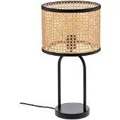 LINDBY bordlampe Yaelle, 50 cm høy, rotting, svart, E27