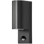 LINDBY utendørs vegglampe Palina, sensor, IP44, antrasitt