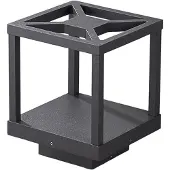 LUCANDE LED-sokkellampe Lealan, svart, metall, 23 cm, IP54