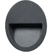 LUCANDE LED innfelt vegglampe Loya, Ø 11,5 cm, grå, IP54