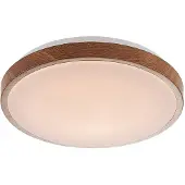 LINDBY LED-taklampe Mendosa, rund, lyst tre, Ø 29cm