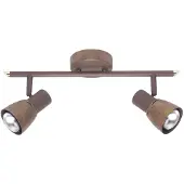 Brilliant Lava downlight, lengde 37 cm, antikk kobber, 2 lyskilder, metall
