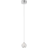 LUCANDE LED-pendellampe Hayley, Ø 9 cm, kromfarget, glass
