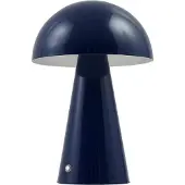 LINDBY Nevijo LED-batteridrevet bordlampe, blå, Ø20 cm, USB, dimmer