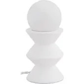 LINDBY bordlampe Nielson, hvit, skjermhøyde 9 cm, gips