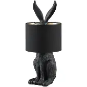 LINDBY bordlampe Lorentina, 56 cm, kanin, svart, tekstil