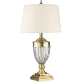 QUOIZEL Tekstilbordlampe Dennison 1 børstet messing