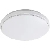 LINDBY LED-taklampe Glamo, Ø 39 cm, krom, hvit, IP44