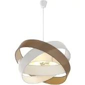 LINDBY pendellampe Simaria, brun/grå/hvit, Ø 60 cm, E27