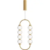 Maytoni LED-hengelampe AMULET, 28 x 57 cm, gullfarget, metall/glass
