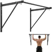Vevor Pull-up-stang, 50 tommer bredde, veggmontert pull-up, justerbar dybde 22" eller 30" fra veggen, kraftige stålstenger for overkroppstrening, vektkapasitet 440 lbs chin-up-treningsstasjon, for hje