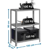 Simon Home Classic Plus 3/300 Metallhylle 900x1000x300 Mm