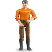 BRUDER Figur - bworld - Mann m. Brune Bukser - 60007 - - OneSize - Lekefigur