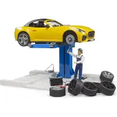BRUDER Lekesett - bworld - Bilverksted m. Roadster - 62112 - - OneSize - Leketøy