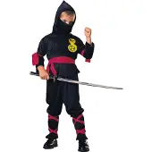 Rubies Kostymer - Black Ninja - - 8-10 år (128-140) - Kostymer