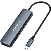Wozinsky USB-C 6 in 1 Hub WHBC10Y4S Multifunctional Aluminum with 25 cm Cable - Gray USB-hub