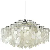 Verpan pendellampe Fun 11DM, kromfarget, perlemor